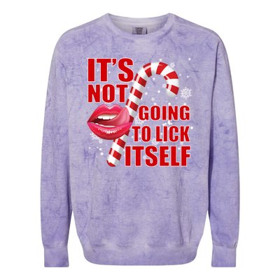 It's Not Going To Lick Itself Funny X-Mas Colorblast Crewneck Sweatshirt