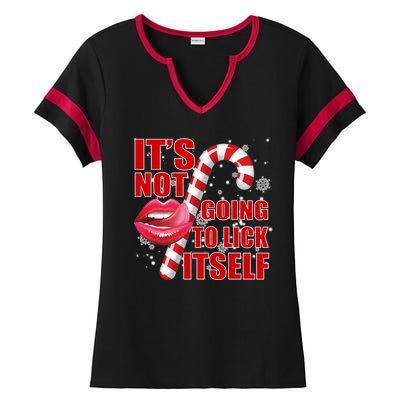 It's Not Going To Lick Itself Funny X-Mas Ladies Halftime Notch Neck Tee