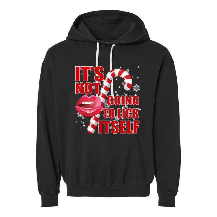 It's Not Going To Lick Itself Funny X-Mas Garment-Dyed Fleece Hoodie