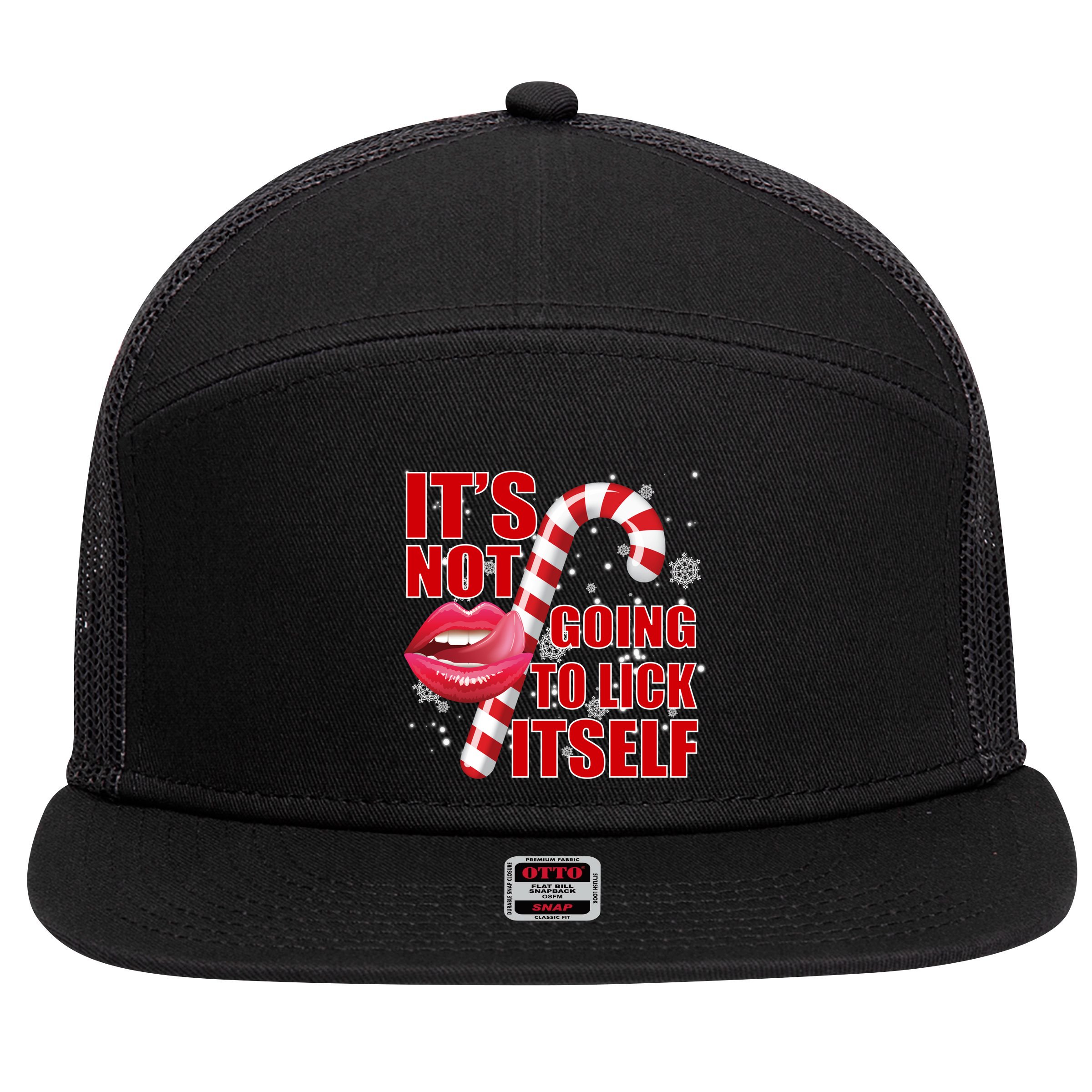 It's Not Going To Lick Itself Funny X-Mas 7 Panel Mesh Trucker Snapback Hat