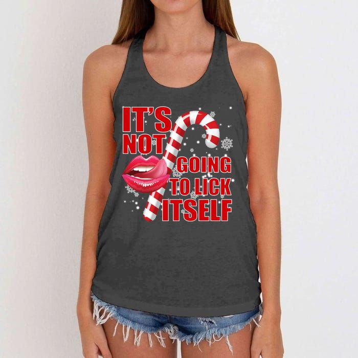 It's Not Going To Lick Itself Funny X-Mas Women's Knotted Racerback Tank