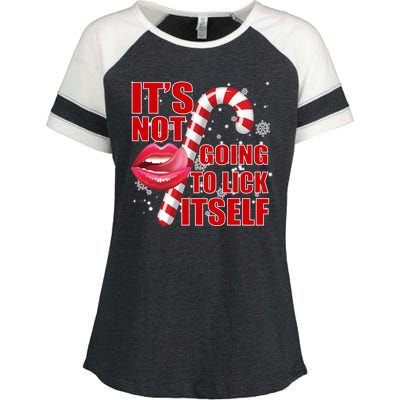 It's Not Going To Lick Itself Funny X-Mas Enza Ladies Jersey Colorblock Tee