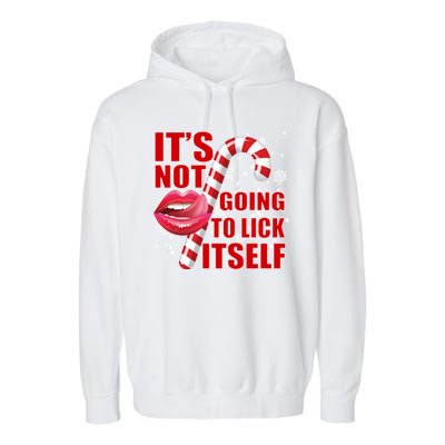 It's Not Going To Lick Itself Funny X-Mas Garment-Dyed Fleece Hoodie