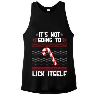 It's Not Going To Lick Itself Ugly Christmas Sweater Ladies PosiCharge Tri-Blend Wicking Tank