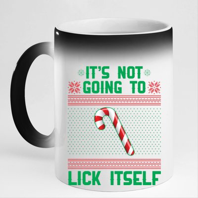 It's Not Going To Lick Itself Ugly Christmas Sweater 11oz Black Color Changing Mug