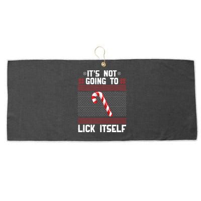 It's Not Going To Lick Itself Ugly Christmas Sweater Large Microfiber Waffle Golf Towel