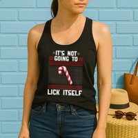 It's Not Going To Lick Itself Ugly Christmas Sweater Womens Tank Top