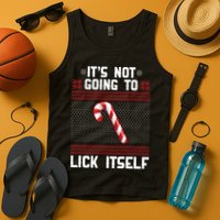 It's Not Going To Lick Itself Ugly Christmas Sweater Tank Top