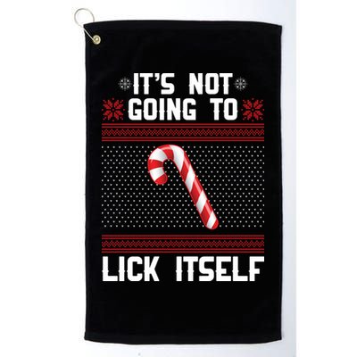 It's Not Going To Lick Itself Ugly Christmas Sweater Golf Towel
