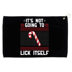 It's Not Going To Lick Itself Ugly Christmas Sweater Grommeted Golf Towel