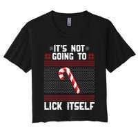 It's Not Going To Lick Itself Ugly Christmas Sweater Crop Top