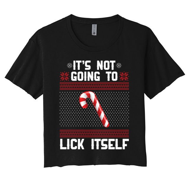 It's Not Going To Lick Itself Ugly Christmas Sweater Crop Top