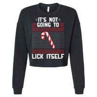 It's Not Going To Lick Itself Ugly Christmas Sweater Cropped Pullover Crew