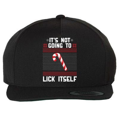 It's Not Going To Lick Itself Ugly Christmas Sweater Wool Snapback Cap