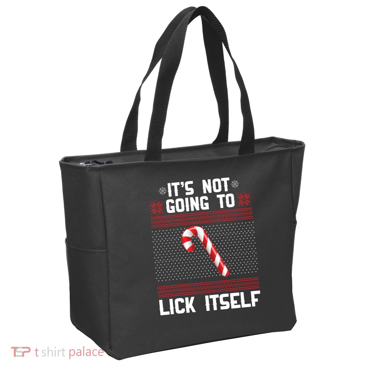 It's Not Going To Lick Itself Ugly Christmas Sweater Zip Tote Bag