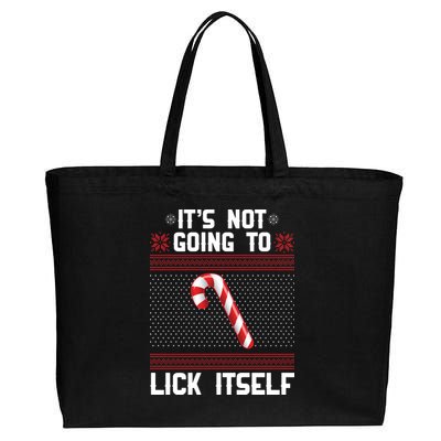 It's Not Going To Lick Itself Ugly Christmas Sweater Cotton Canvas Jumbo Tote