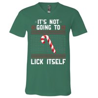 It's Not Going To Lick Itself Ugly Christmas Sweater V-Neck T-Shirt