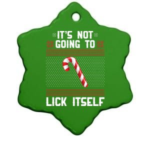 It's Not Going To Lick Itself Ugly Christmas Sweater Ceramic Star Ornament