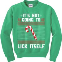 It's Not Going To Lick Itself Ugly Christmas Sweater Kids Sweatshirt