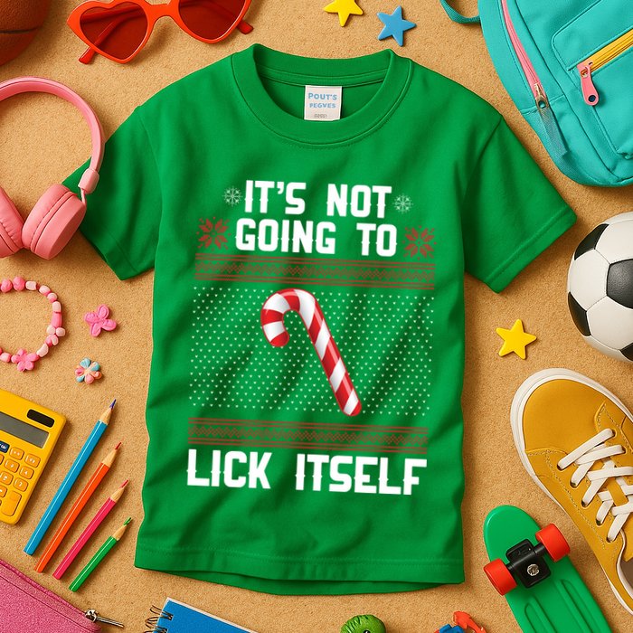 It's Not Going To Lick Itself Ugly Christmas Sweater Kids T-Shirt