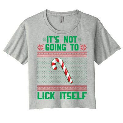 It's Not Going To Lick Itself Ugly Christmas Sweater Women's Crop Top Tee