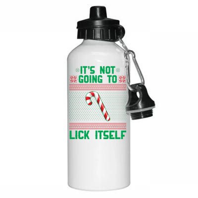 It's Not Going To Lick Itself Ugly Christmas Sweater Aluminum Water Bottle