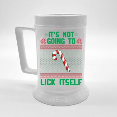 It's Not Going To Lick Itself Ugly Christmas Sweater Beer Stein