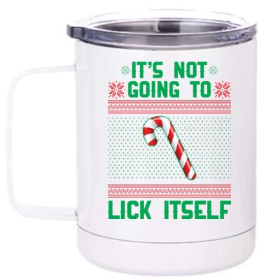 It's Not Going To Lick Itself Ugly Christmas Sweater 12 oz Stainless Steel Tumbler Cup