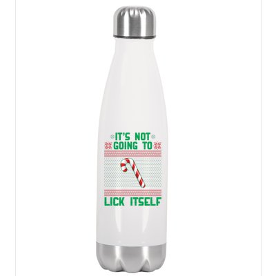 It's Not Going To Lick Itself Ugly Christmas Sweater Stainless Steel Insulated Water Bottle