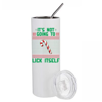 It's Not Going To Lick Itself Ugly Christmas Sweater Stainless Steel Tumbler