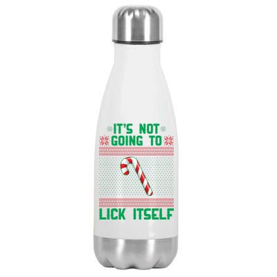 It's Not Going To Lick Itself Ugly Christmas Sweater Stainless Steel Insulated Water Bottle