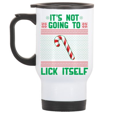 It's Not Going To Lick Itself Ugly Christmas Sweater Stainless Steel Travel Mug