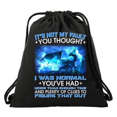 It's Not My Fault You Thought I Was Normal Lightning Dragon Drawstring Bag