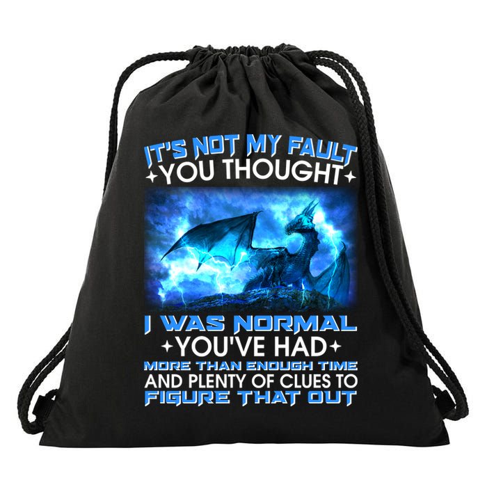 It's Not My Fault You Thought I Was Normal Lightning Dragon Drawstring Bag