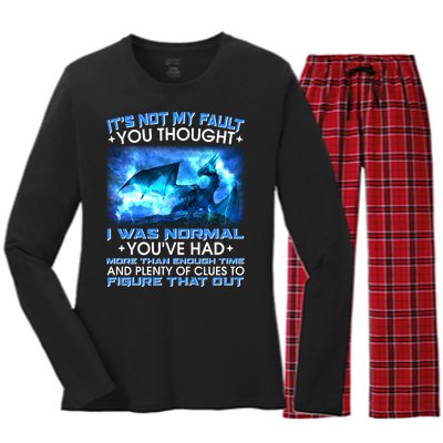 It's Not My Fault You Thought I Was Normal Lightning Dragon Women's Long Sleeve Flannel Pajama Set 