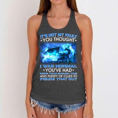 It's Not My Fault You Thought I Was Normal Lightning Dragon Women's Knotted Racerback Tank