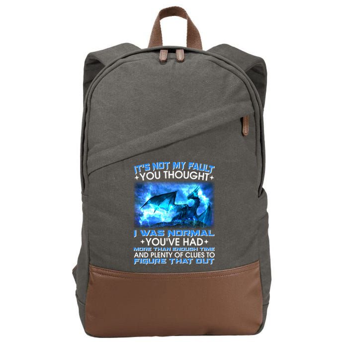 It's Not My Fault You Thought I Was Normal Lightning Dragon Cotton Canvas Backpack