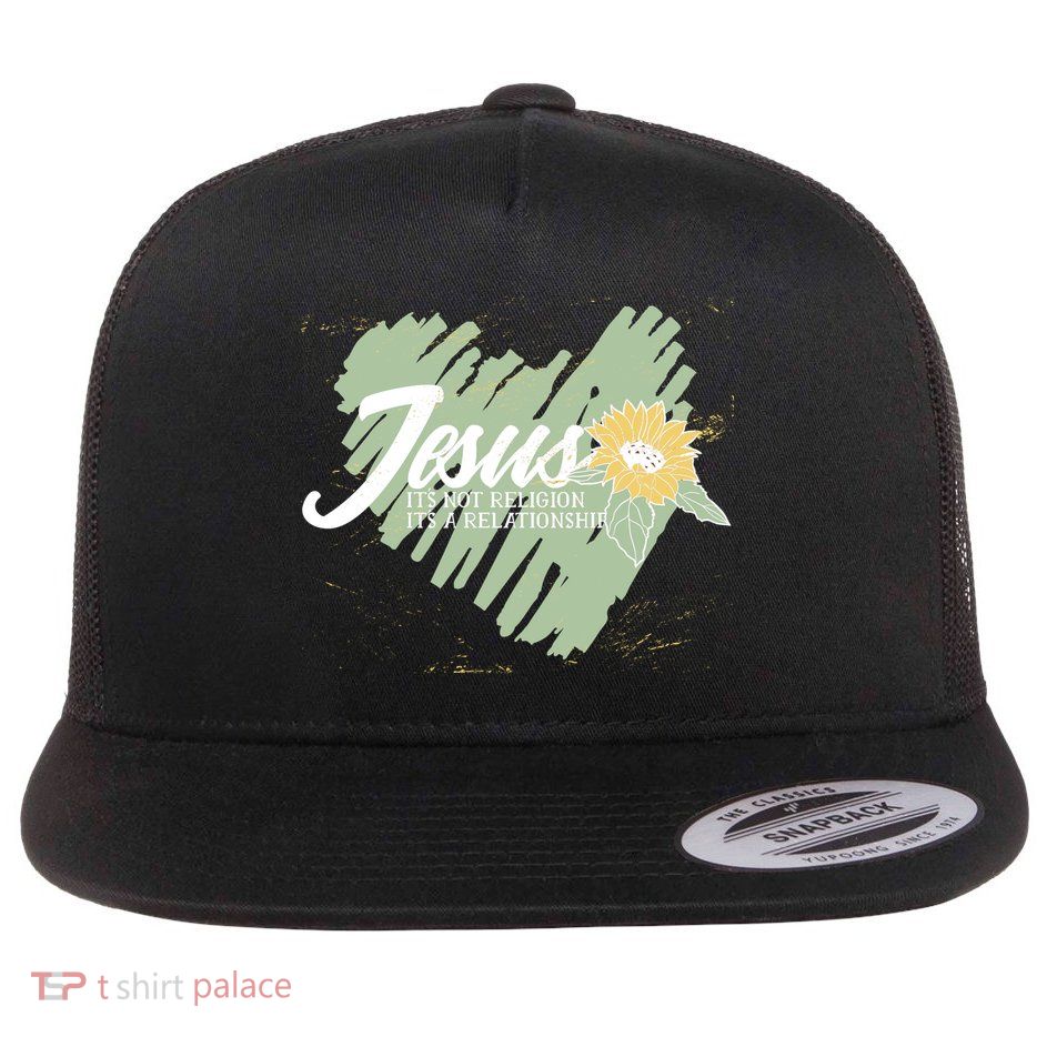 It's Not Religion It's A Relationship Heart Flatbill Hat