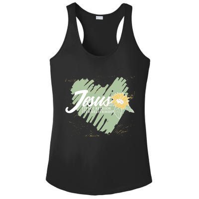 It's Not Religion It's A Relationship Heart Ladies PosiCharge Competitor Racerback Tank