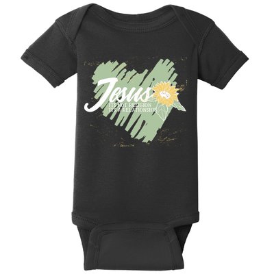 It's Not Religion It's A Relationship Heart Baby Bodysuit