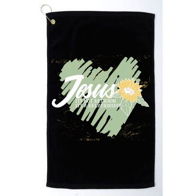 It's Not Religion It's A Relationship Heart Golf Towel