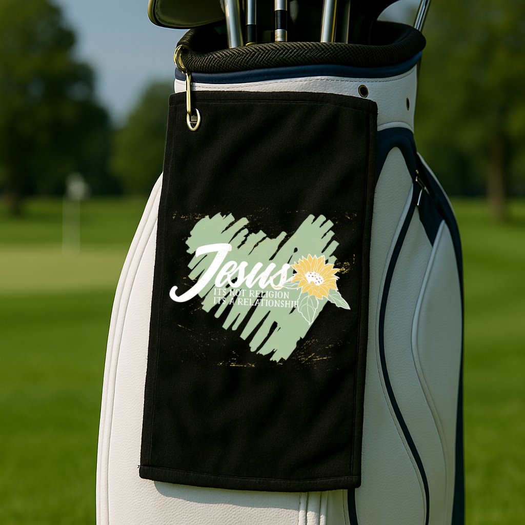 It's Not Religion It's A Relationship Heart Golf Towel