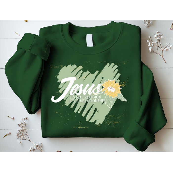 It's Not Religion It's A Relationship Heart Sweatshirt