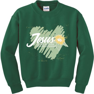 It's Not Religion It's A Relationship Heart Kids Sweatshirt