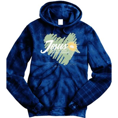 It's Not Religion It's A Relationship Heart Tie Dye Hoodie