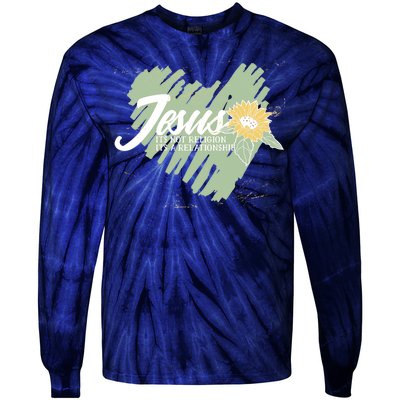 It's Not Religion It's A Relationship Heart Tie-Dye Long Sleeve Shirt