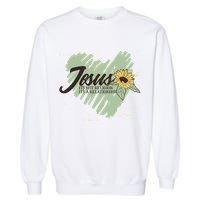 It's Not Religion It's A Relationship Heart Garment-Dyed Sweatshirt