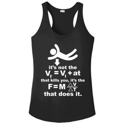 It's Not The Velocity That Kills You It's The Fall Ladies PosiCharge Competitor Racerback Tank