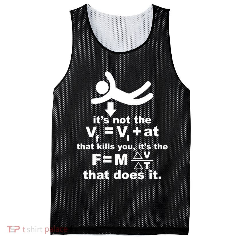 It's Not The Velocity That Kills You It's The Fall Mesh Reversible Basketball Jersey Tank