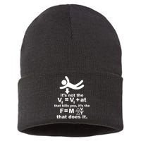 It's Not The Velocity That Kills You It's The Fall Sustainable Knit Beanie